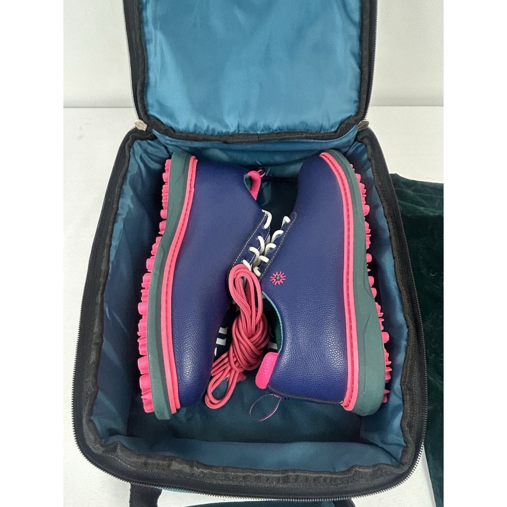 Heathlander Surrey Golf Shoes Womens 9.5 Navy Pink Spikeless w/ Case Bag Laces